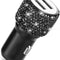 Fast Car Charger: Dual USB Ports, Rhinestone Accents - iPhone, iPad, Samsung Compatible